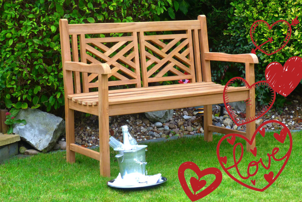 Oxford cross back teak bench