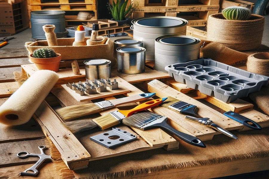 pallet garden furniture tools needed