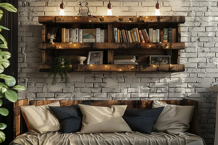 pallet furniture ideas fold up shelf