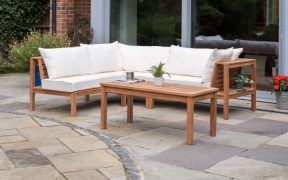 Sherborne Teak Patio Lounge Furniture Corner Sofa Set