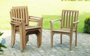Teak Outdoor Stacking Patio Dining Chairs