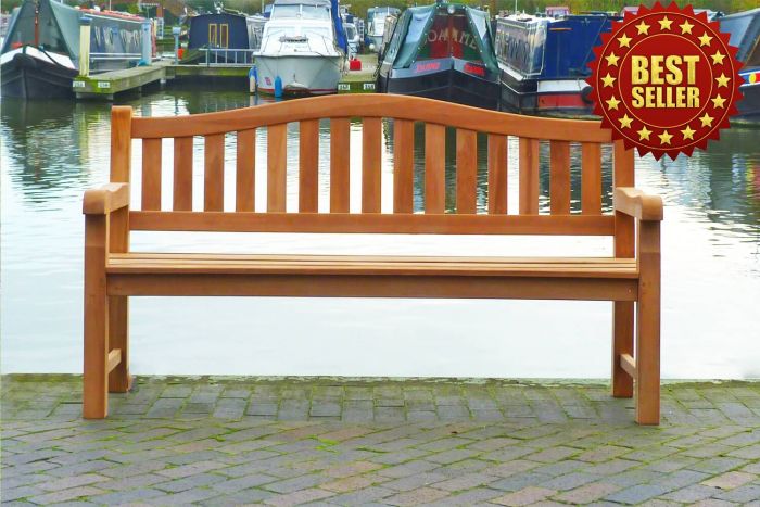 teak commercial bench 4 seater