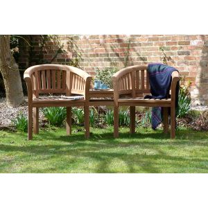 Banana Teak Couples Garden Bench