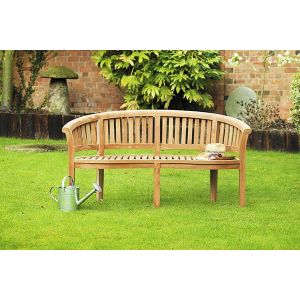 Banana Halfmoon Teak Garden Bench 1.5m