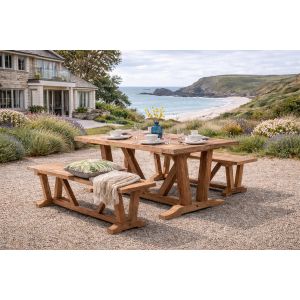 kuta reclaimed teak dining picnic set 180cm