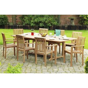 Rectangle Teak Patio Dining Set