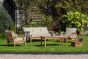 Burford Large Teak Patio Lounge Furniture Set x2 Chairs x1 Large Sofa