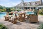 kuta reclaimed teak dining set with rattan chairs green 180cm