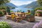 kuta reclaimed teak dining set with rattan chairs green 240cm