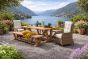 kuta reclaimed teak dining set with rattan chairs cream 240cm