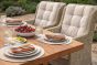 Kuta Medium Teak Rectangle Table 2 Bakewell Rattan Chairs & 2 Kuta Teak Benches