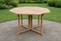 Octagonal teak drop leaf dining table