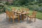 Rectangle drop leaf 6 seater teak dining set