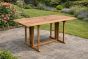 Rectangle teak 6 seater drop leaf dining table