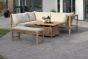 Dual height outdoor patio corner set dining