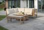 Dual height outdoor patio corner set lounging