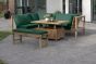 Dual height teak dining lounge set green