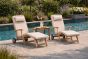 teak steamer lounger set with side table stone cushions