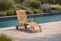 Teak steamer reclining chair with wheels
