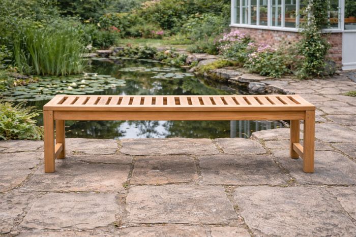4 seater teak backless bench