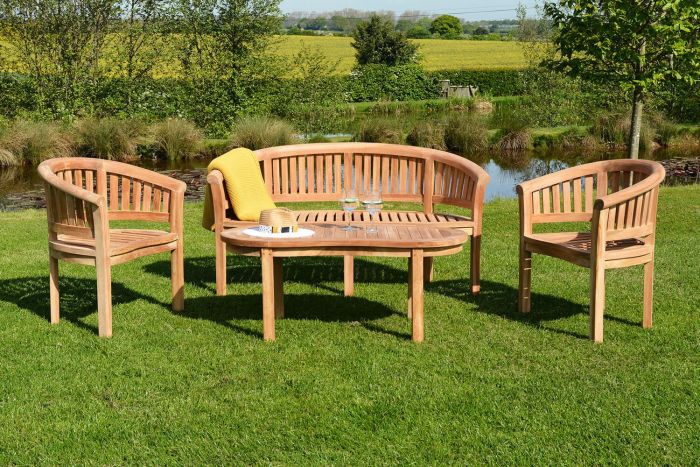 Banana teak bench set