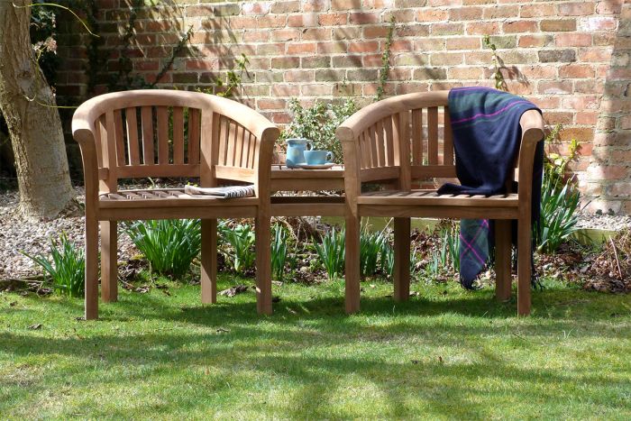 Banana Teak Couples Garden Bench