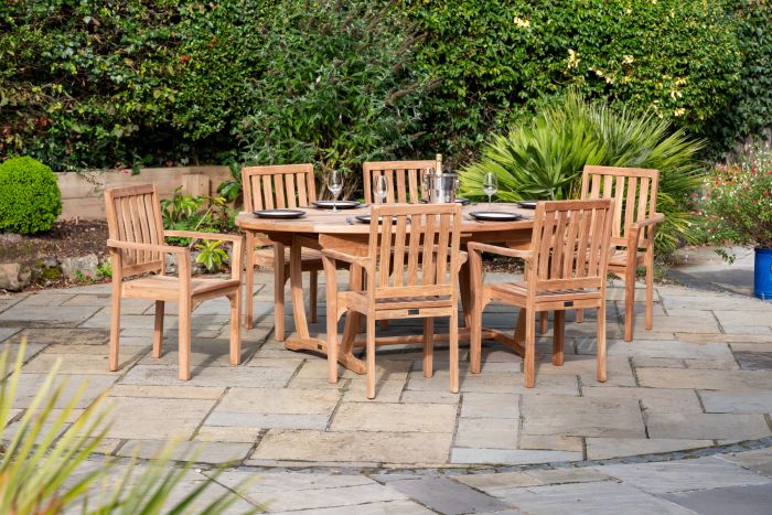 Blakeney Oval Sunburst 6 Seater Outdoor Teak Dining Set