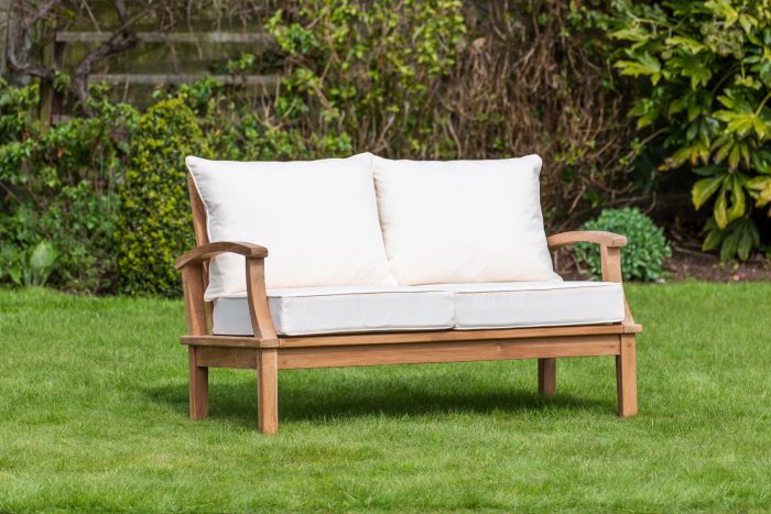 Burford Teak Two Seater Garden Lounge Sofa 