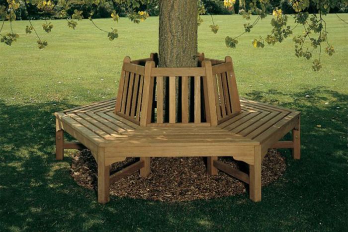 Hexagonal Teak Tree Bench