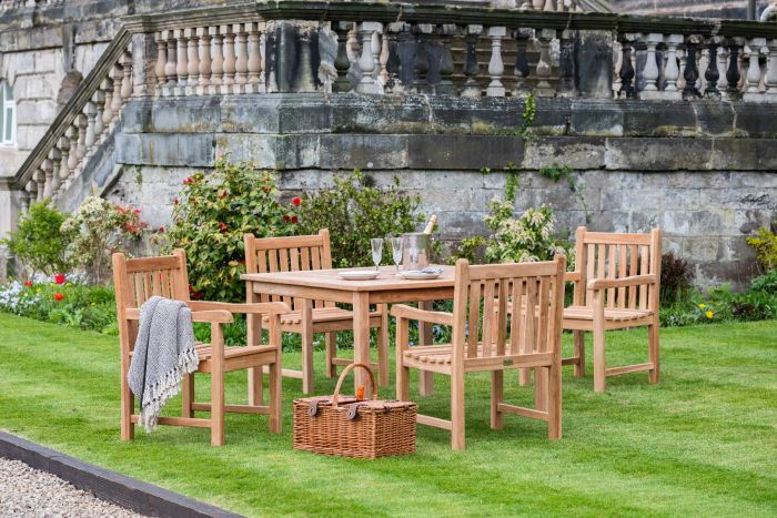 Kensington Square 4 Seater Outdoor Teak Garden Dining Set