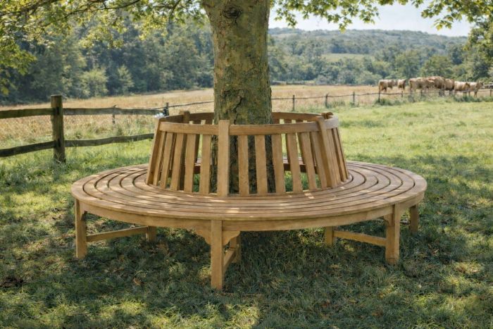 Circular Teak Tree Stump Bench Large 2.15M