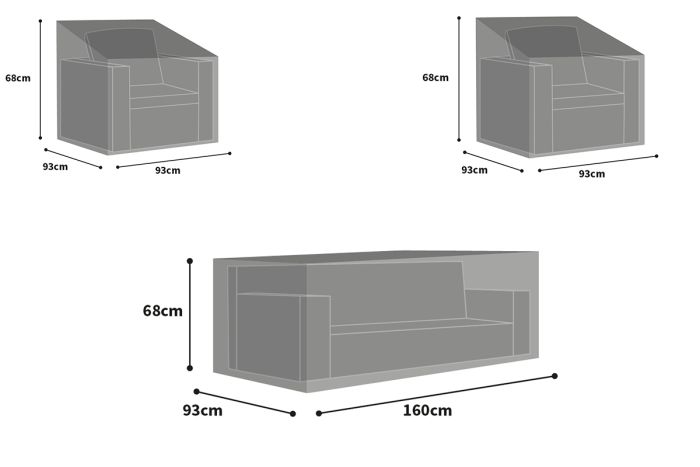 Burford Medium Lounge Set Weather Cover Pack
