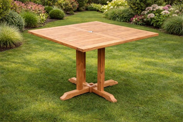 square teak dining table