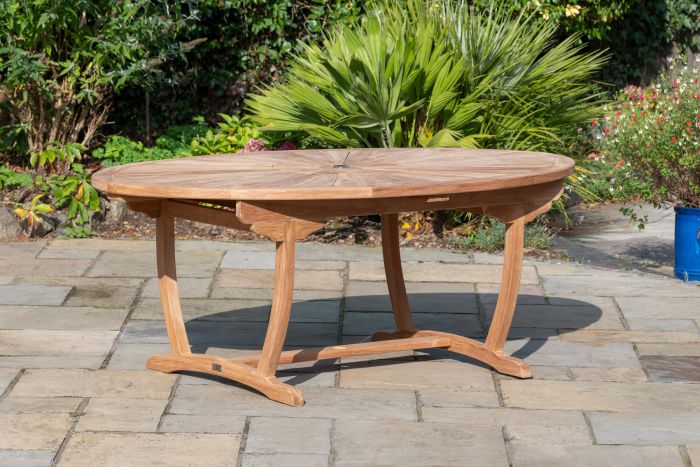 Sheringham Oval Teak Sunburst Outdoor Patio Dining Table