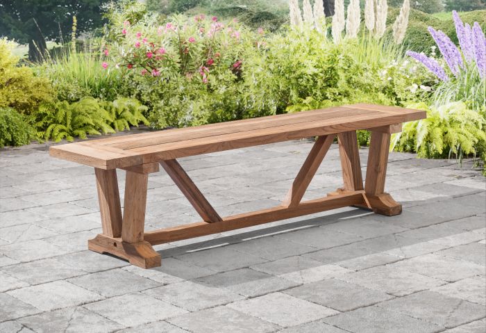 Kuta Medium Bakewell Teak Rectangle Backless Bench 180 Cm