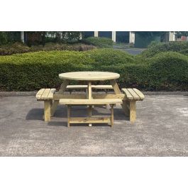 Kendal Seater Round Picnic Bench Made From Teak