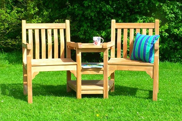 Teak Windsor Couples Bench