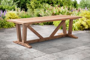Rectangle Teak Extending Patio Dining Table