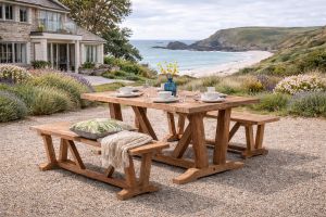 kuta reclaimed teak dining picnic set 180cm