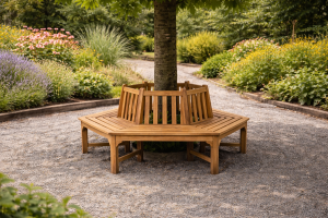 Hexagonal Teak Tree Bench