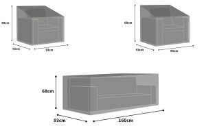 Burford Medium Lounge Set Weather Cover Pack