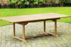 Rectangle Teak Extending Patio Dining Table