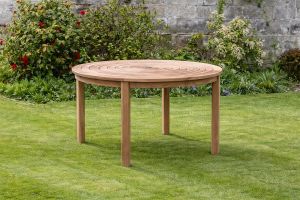 Round teak fixed leg diing table