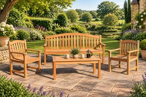 Large Turnberry Teak Bench Set
