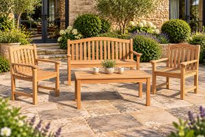 Medium Turnberry Teak Bench Set